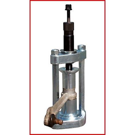 Werkzeug zum Auspressen von Fahrzeugteilen. Stahlkonstruktion mit Gewindespindel und Hebel.